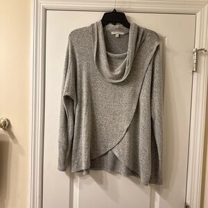Green Envelope Light Gray Cowl Neck Sweater